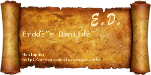 Erdős Daniló névjegykártya