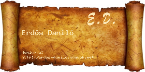 Erdős Daniló névjegykártya